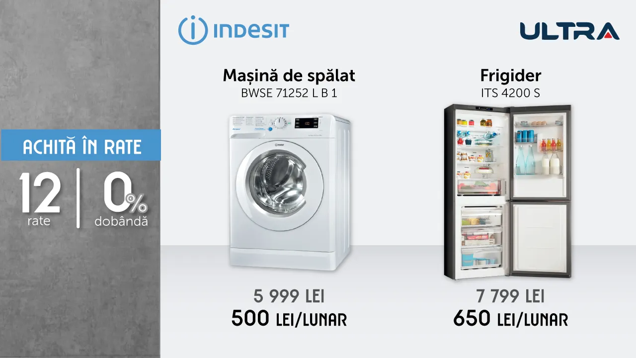 Ultra: Рассрочка 0% на 12 месяцев на технику от Whirlpool, Indesit и Hotpoint