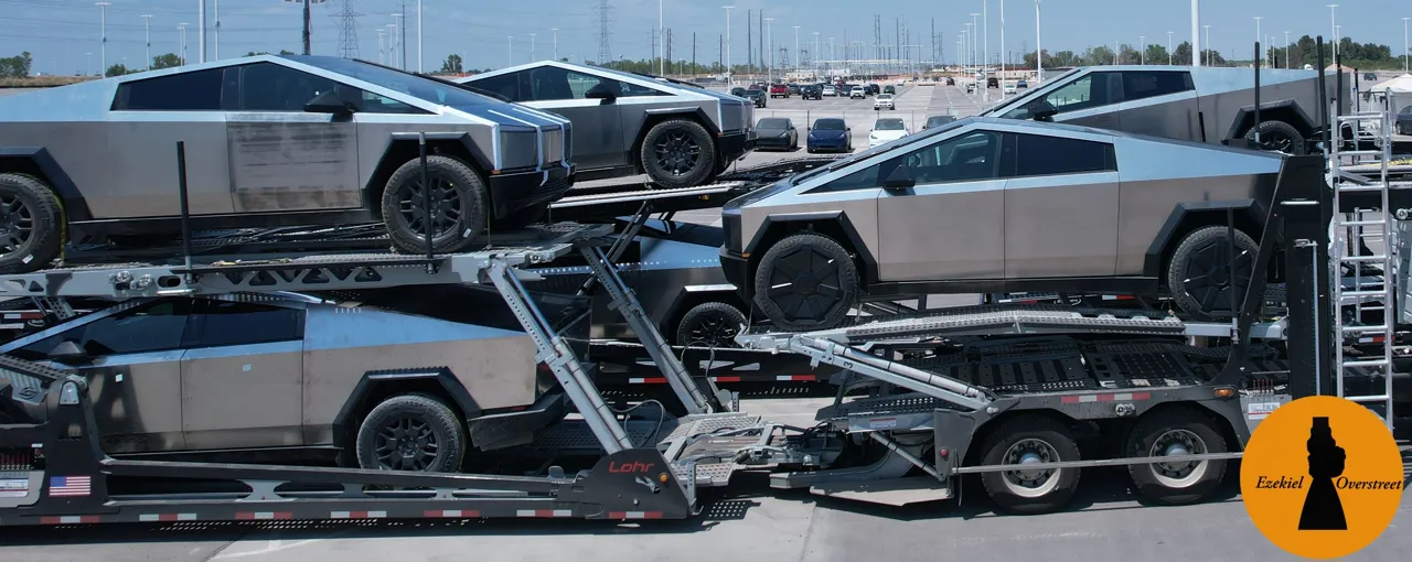 Десятки новейших Tesla Cybertruck замечены на автовозах: фанаты ждут