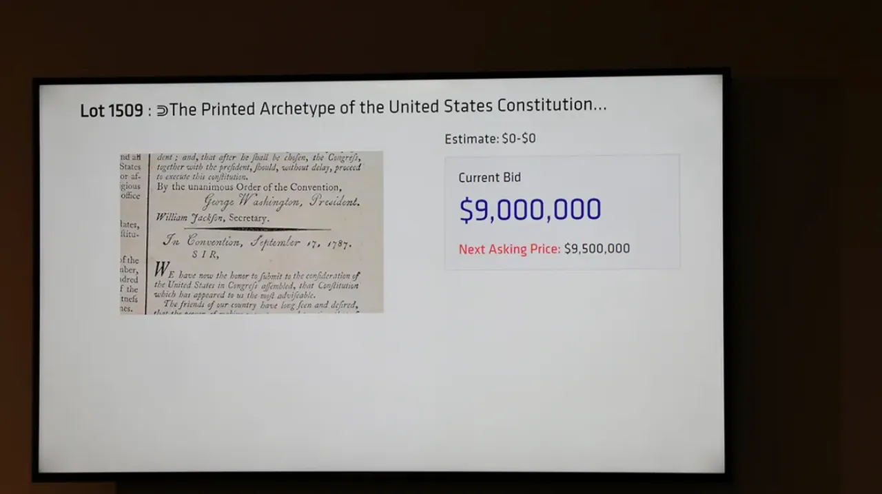 Единственный уцелевший частный экземпляр Конституции США продали за $9 млн