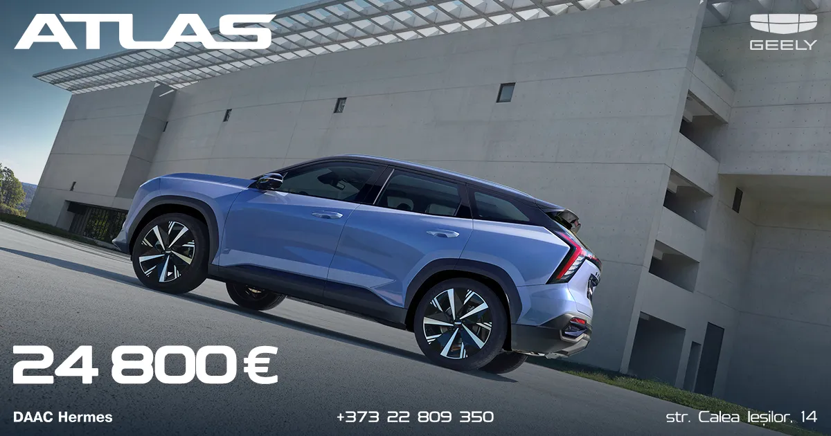 Geely Atlas la preț special de 24 800 € — acum în stoc