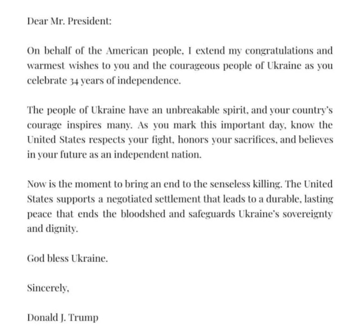 Трамп поздравил украинцев с Днем Независимости