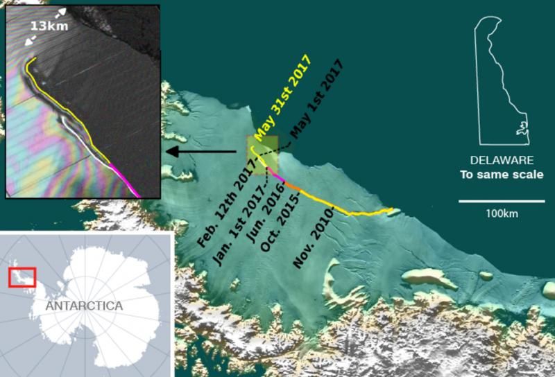 Cel mai mare aisberg din lume se desprinde acum de Antarctica