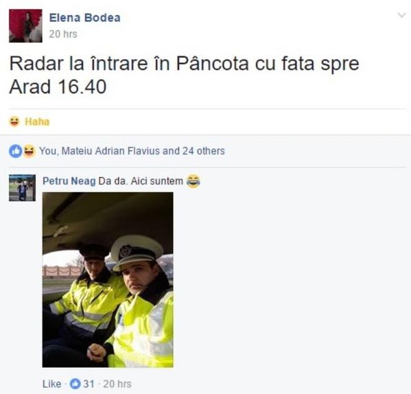 O soferita a avertizat pe Facebook unde este radar