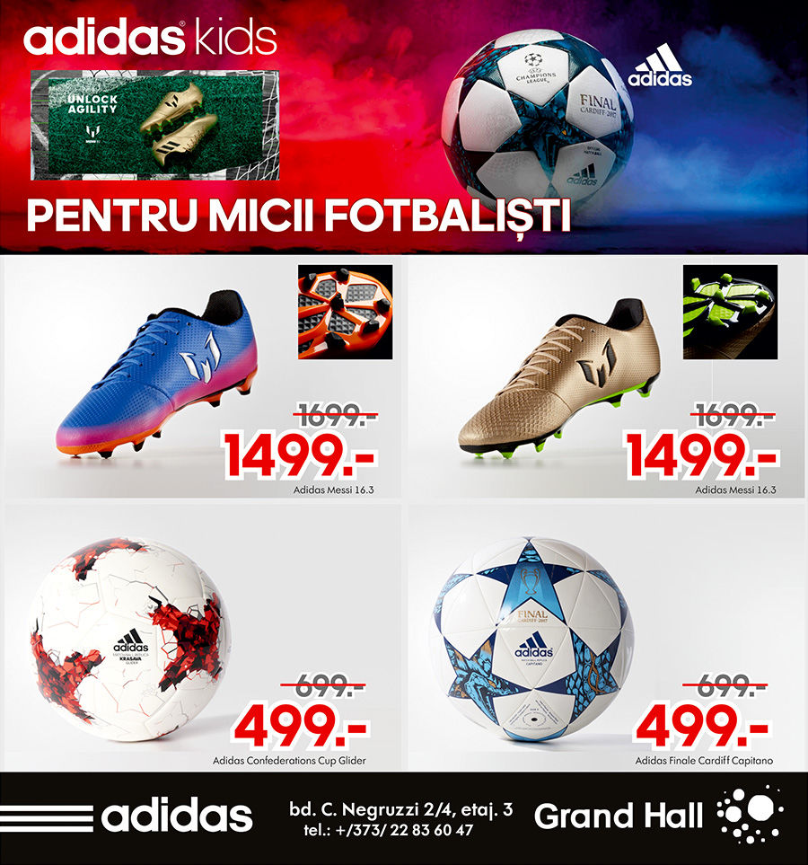 Adidas Kids: Reduceri de primăvară la cele mai performante echipamente sport ®