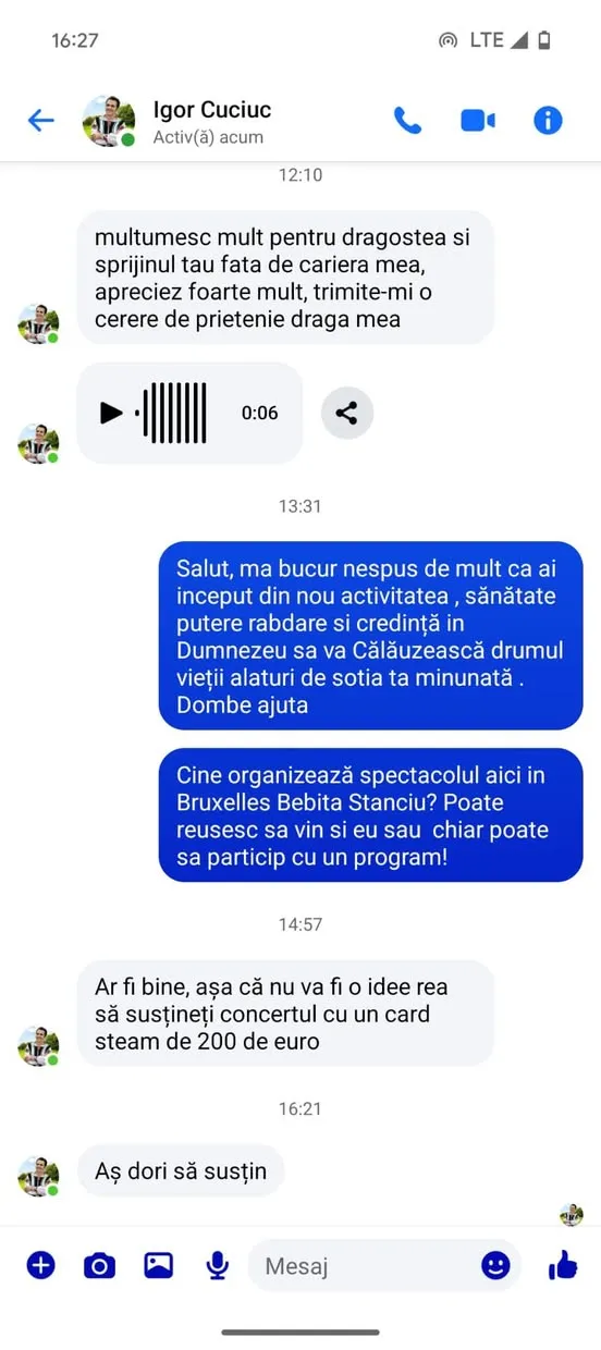 Igor Cuciuc avertizează despre un cont fals creat pe numele său pe Facebook