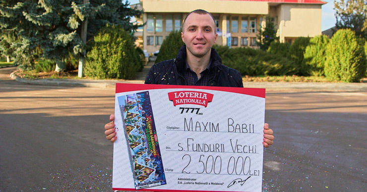 Лотерея: Максим Бабий из Глодянского района выиграл в лотерею 2 500 000 леев
