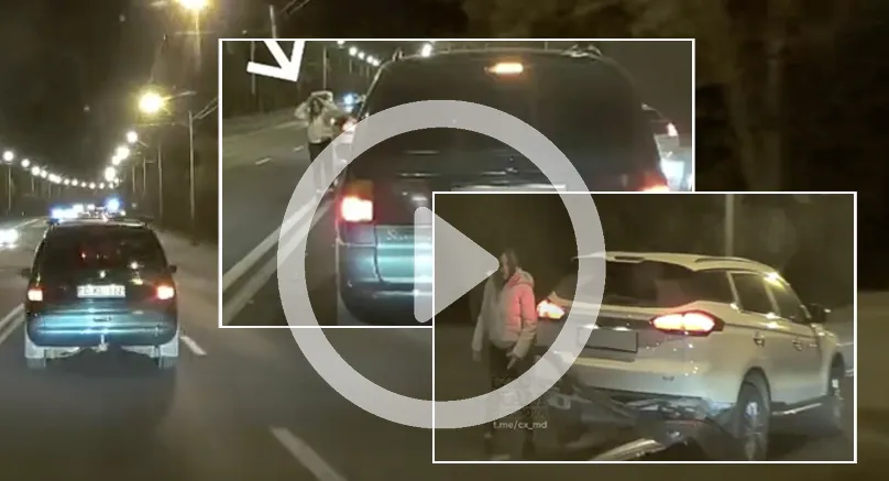 В Кишиневе момент ДТП попал на камеру видеорегистратора