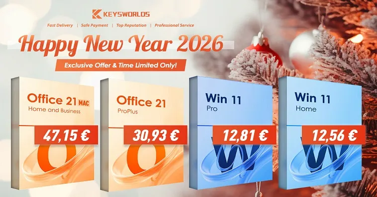 Keysworlds: Встречайте 2026 с экономией - пожизненные MS Office и Windows 11 от 12€