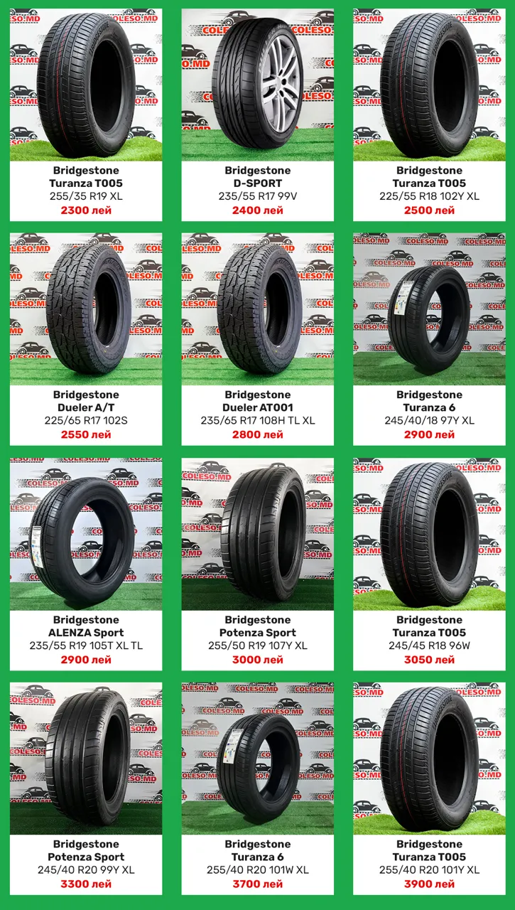 Coleso.md: Купи сейчас, плати потом! Акция лета 2025 – шины Bridgestone в рассрочку под 0% на 6 месяцев