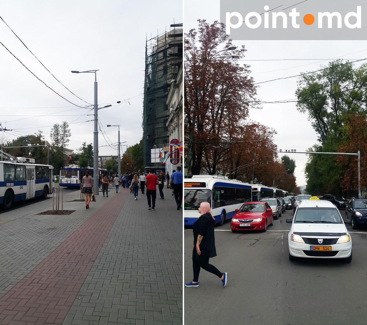 Десятки троллейбусов были заблокированы в центре столицы