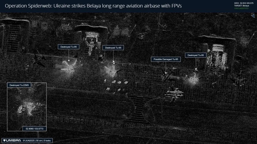 Imaginile din satelit arată consecințele atacului asupra bazelor aeriene rusești