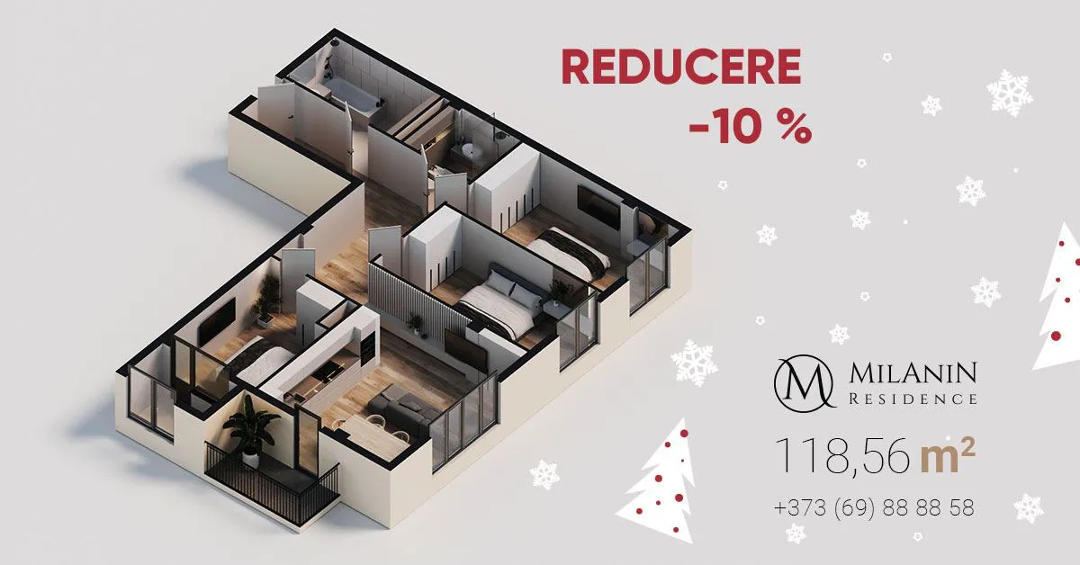 Квартира на 118,56 м² от Milanin Residence —  выбор современного горожанина
