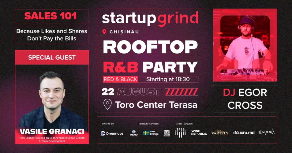 Startup Grind Chisinau: Продажи, Networking и вечеринка