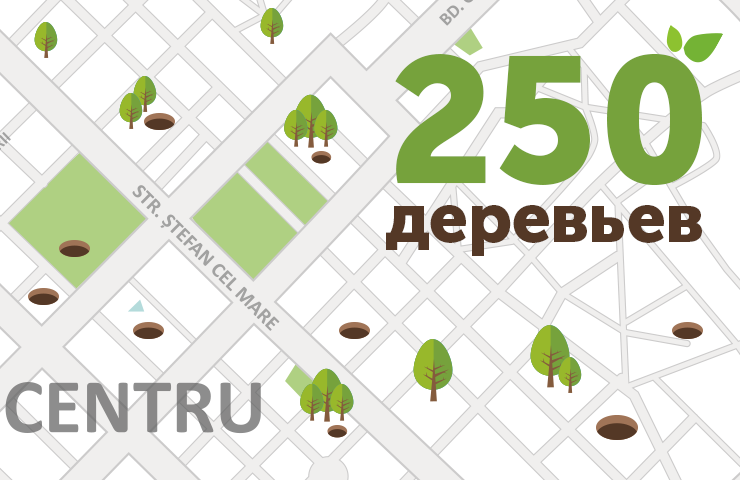 Verde.md: 250 деревьев для центральных парков Кишинева ®
