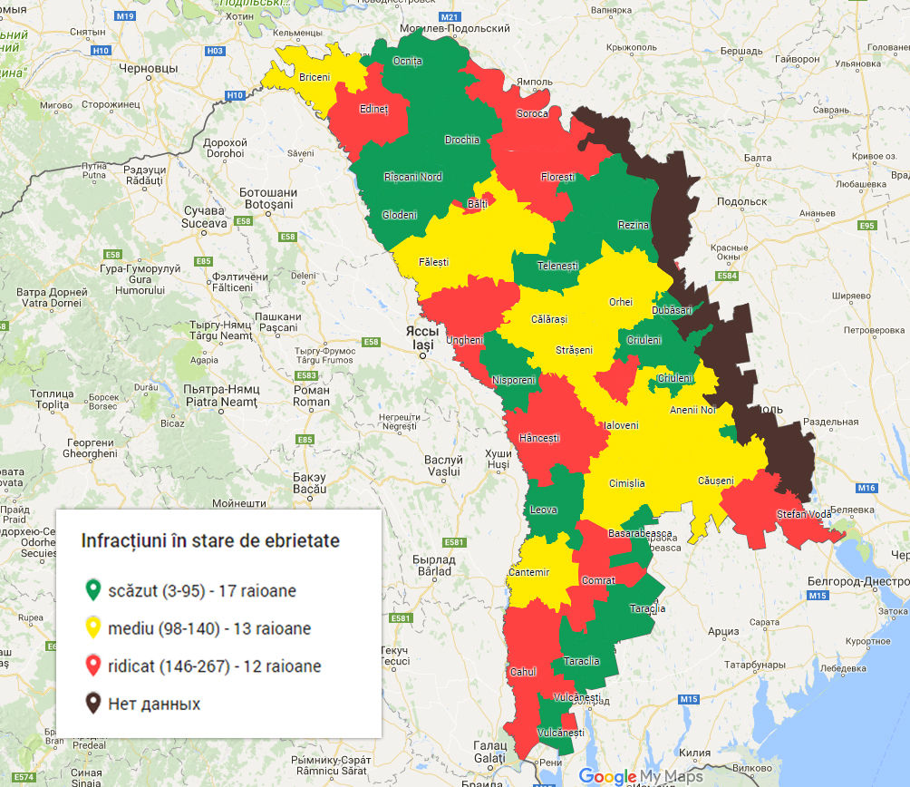 Harta cu consecințele alcoolului în fiecare localitate din R. Moldova
