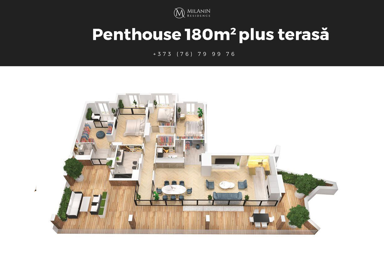 Milanin Residence: Пентхаус на 180м2 плюс терраса по специальной цене