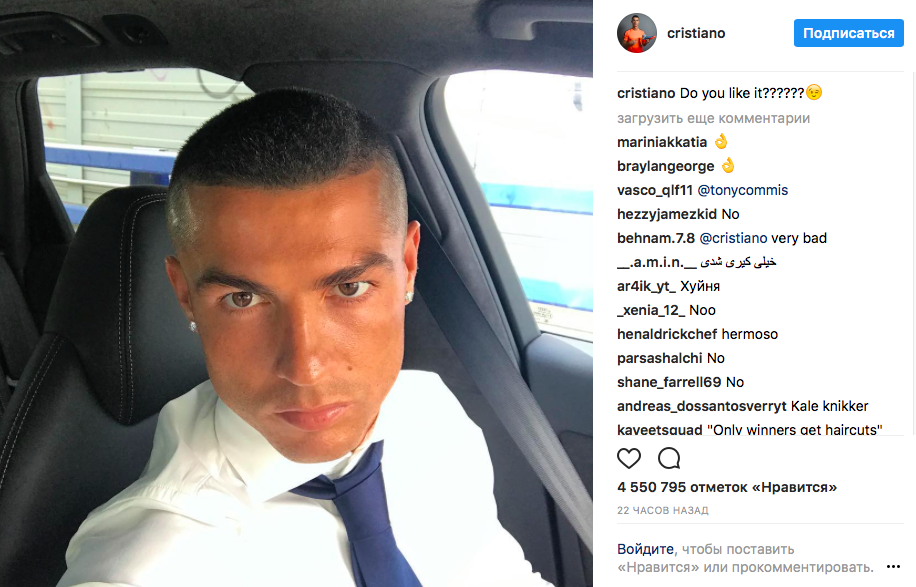 Cristiano Ronaldo, schimbare de look pentru a marca Champions League