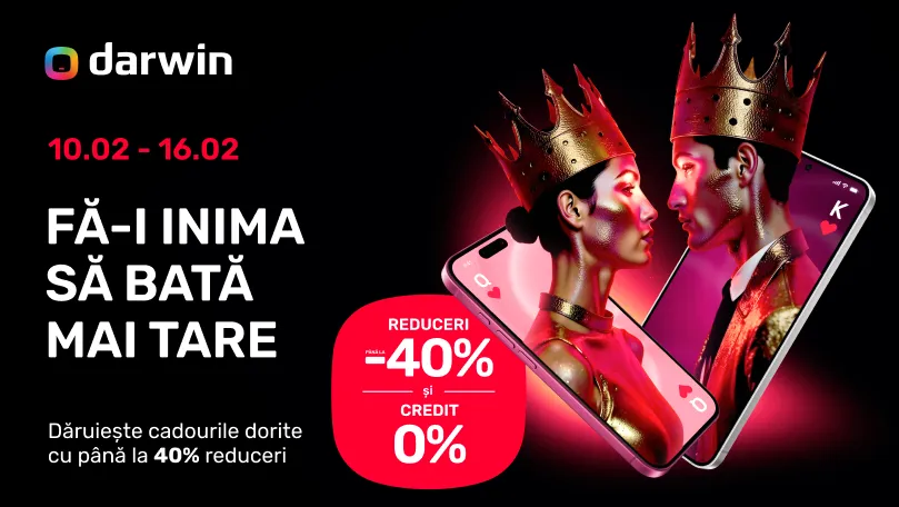Darwin: Reduceri de până la -40% la Darwin de Valentine's Day