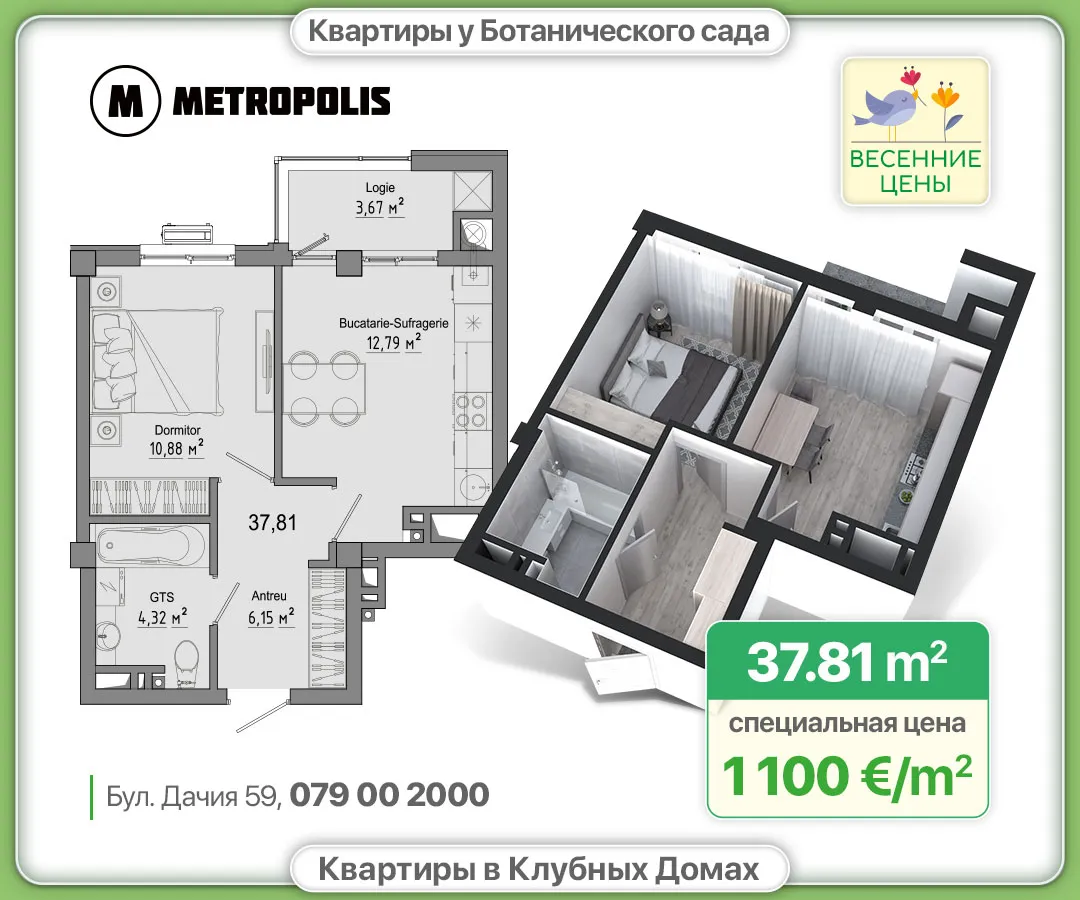 Metropolis: Живите рядом с природой - цены от 1100 €/м²