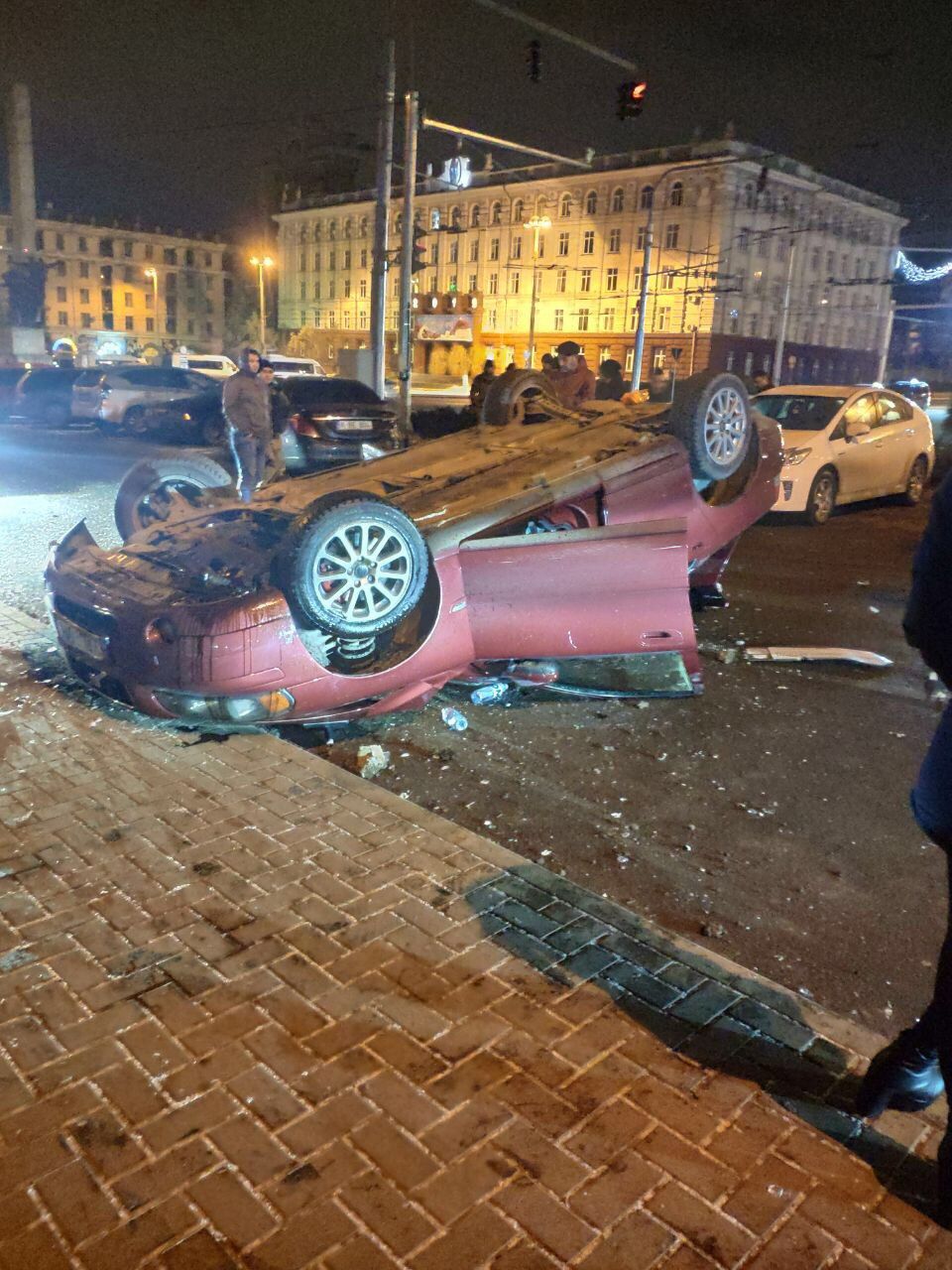Серьёзная авария произошла в центре Кишинёва, пострадали три автомобиля