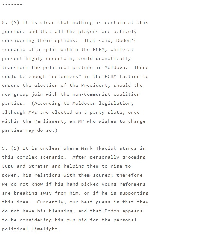 WikiLeaks: Додон готов был уйти из ПКРМ еще в 2009 году