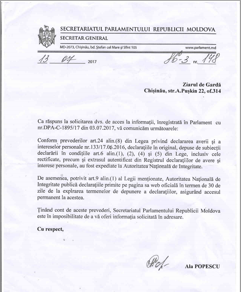 Averile declarate în 2016 de deputați, necunoscute publicului larg! Cum explică Parlamentul și ANI