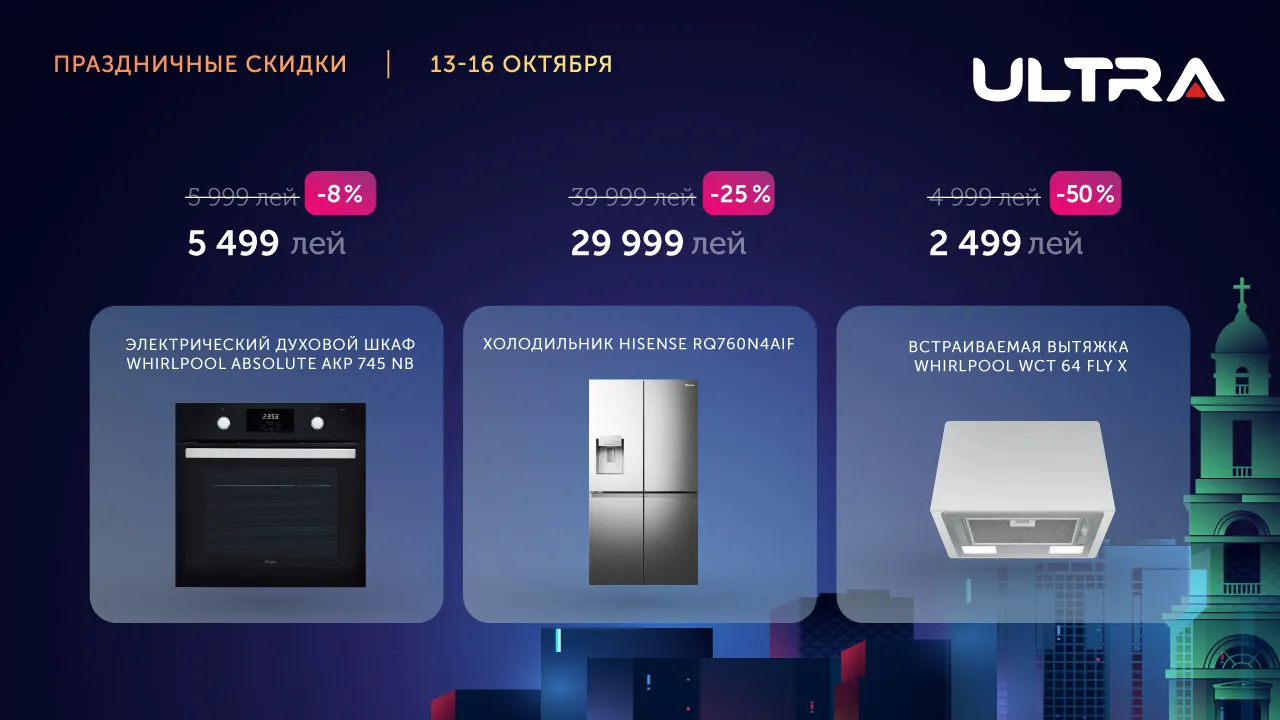 Ultra: День рождения Кишинева - у нас праздничные скидки до 50%