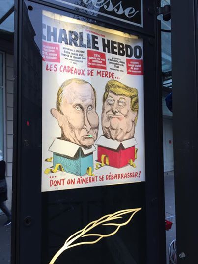Charlie Hebdo выпустил карикатуру на Путина и Трампа
