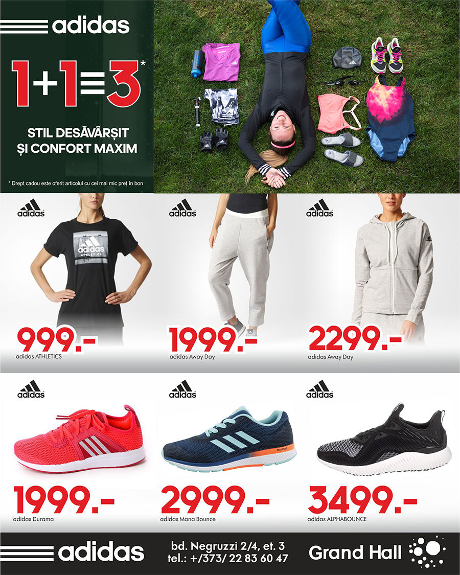 Adidas: Procură 2 articole și primește al 3-lea gratuit ®