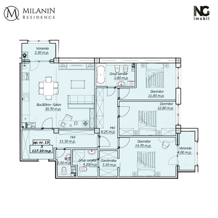 Milanin Residence Casa Verona: Последняя квартира на 117 кв2 по cпециальной цене ®