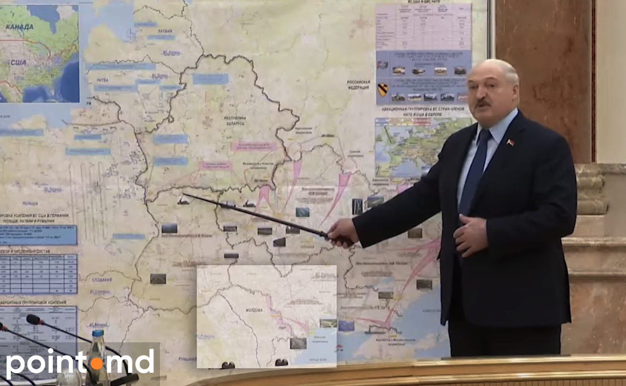 Лукашенко показал карту боевых действий, одна из стрелок направлена на Молдову