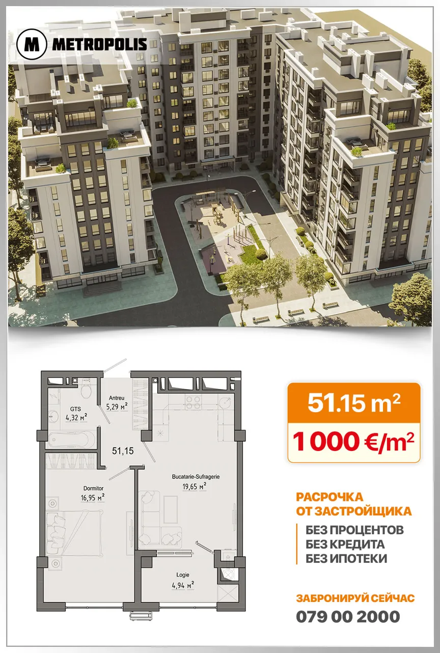 Metropolis: Квартиры и парковки по 1000 €/м², ремонт в подарок