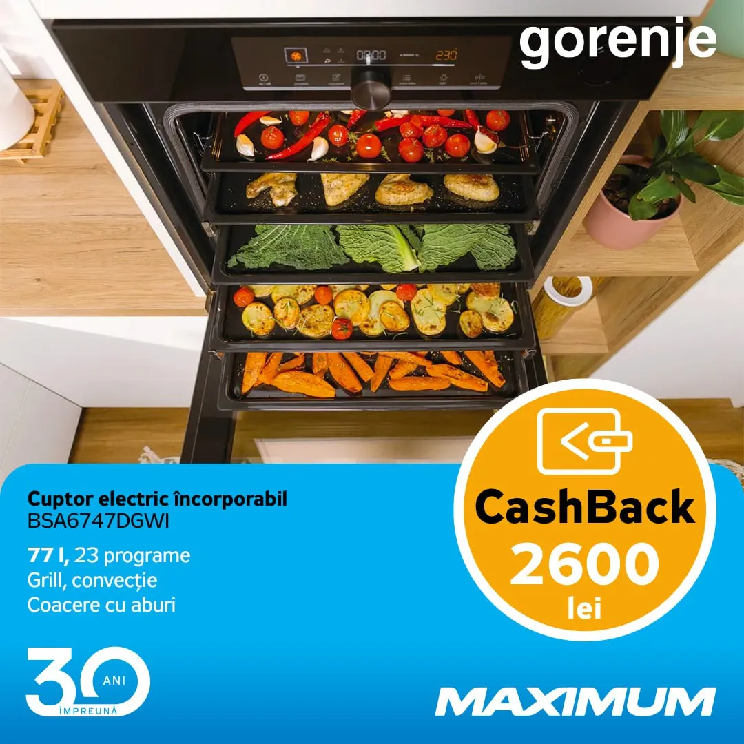 Maximum 30 лет  — получите скидку 30% или кэшбэк 30% на технику Gorenje и Hisense