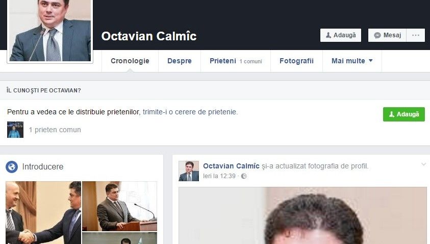 Ministerul Economiei: Profilurile ministrului Calmîc de pe Facebook sunt false
