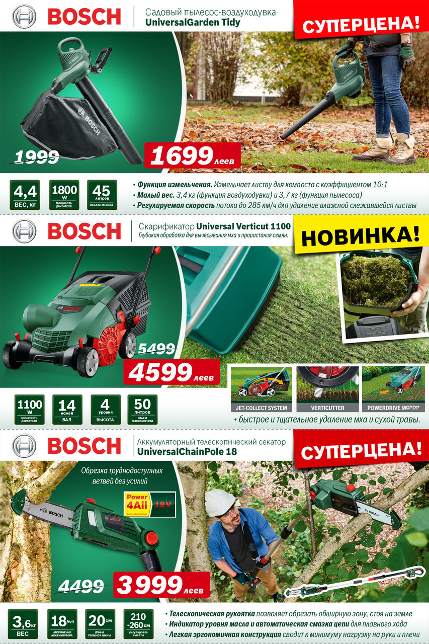Bosch: Цепные пилы и садовая техника - подготовка дачи к зиме