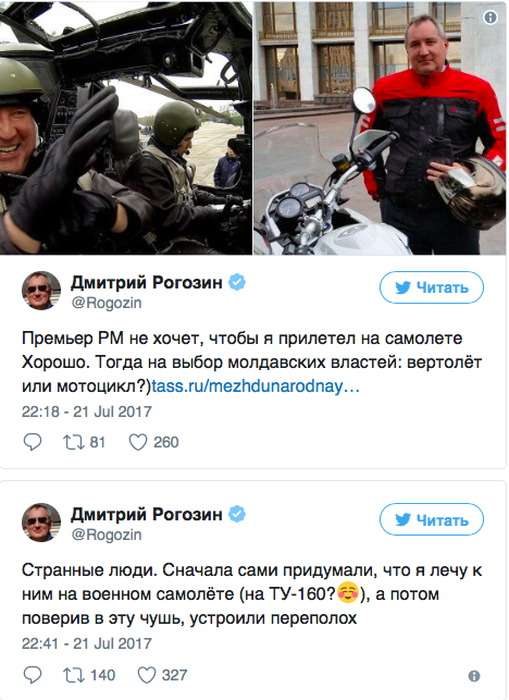 Rogozin își bate joc de autoritățile de la Chișinău: Să vin cu un elicopter sau cu o motocicletă