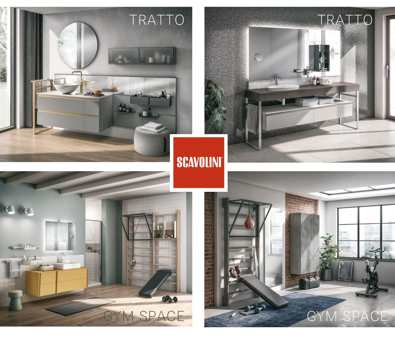 Scavolini: Уникальное личное пространство – ванные Gym Space и Tratto