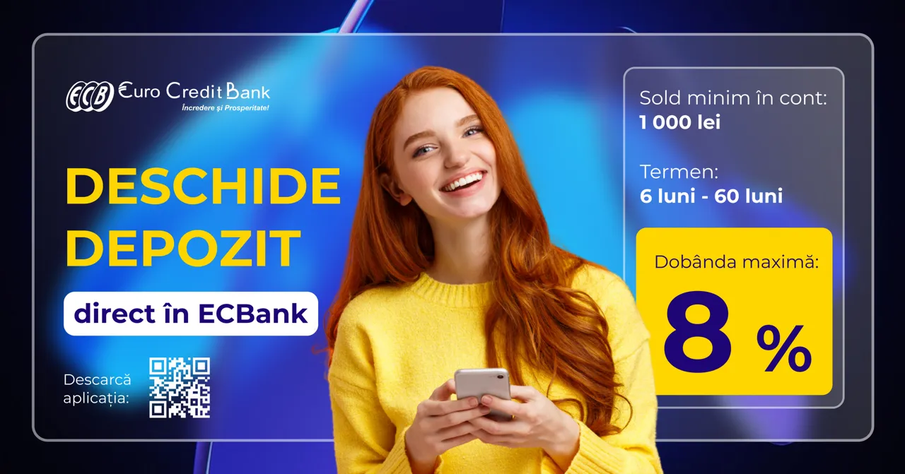 EuroCreditBank: Descoperă oferta de 8% la noul depozit