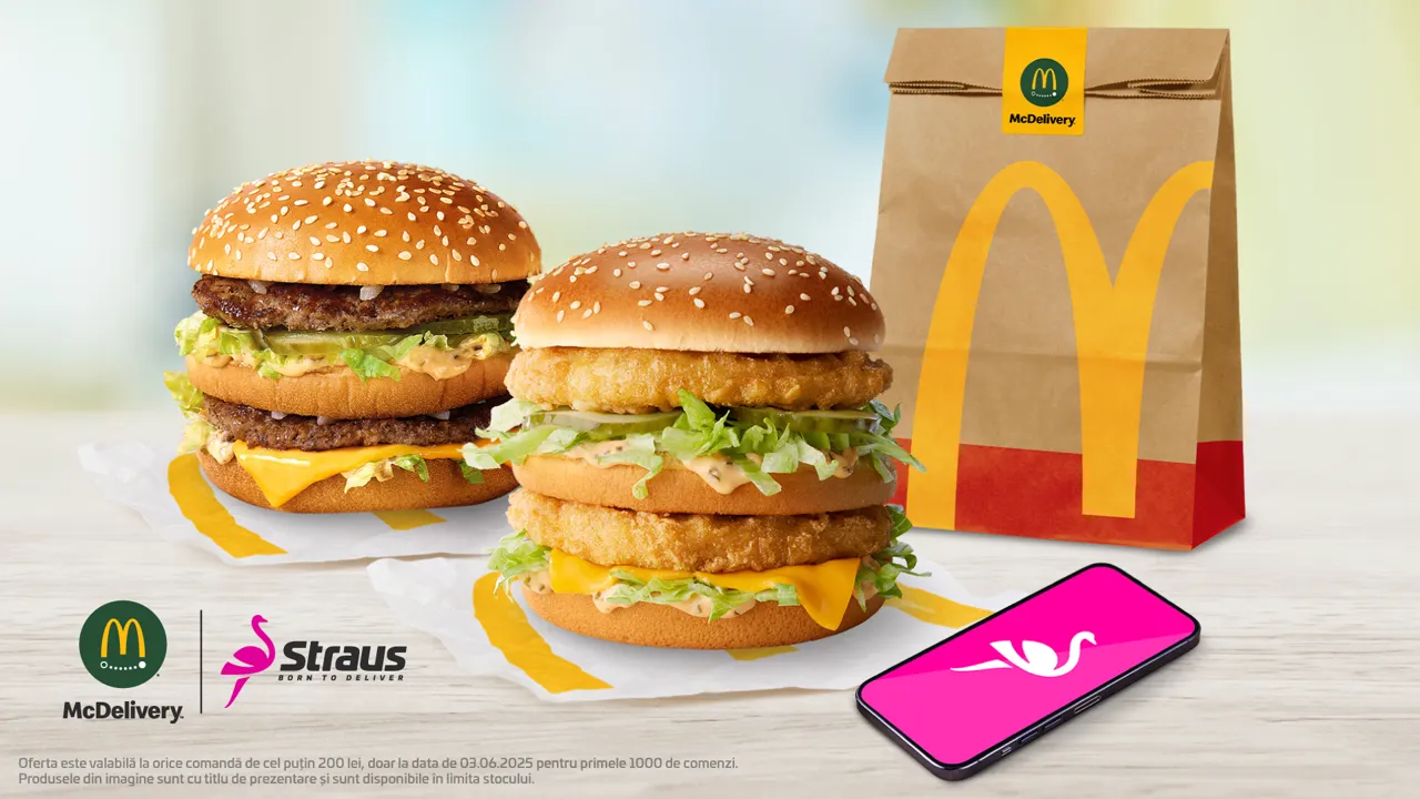 Chicken Big Mac la 0 lei pe 3 iunie exclusiv prin aplicația Straus
