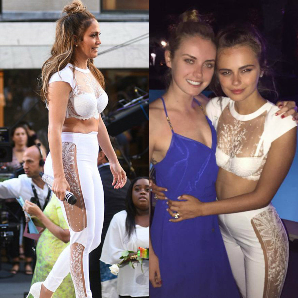 Jennifer Lopez o copiază pe Xenia Deli. Vedetele au purtat aceeași ținută