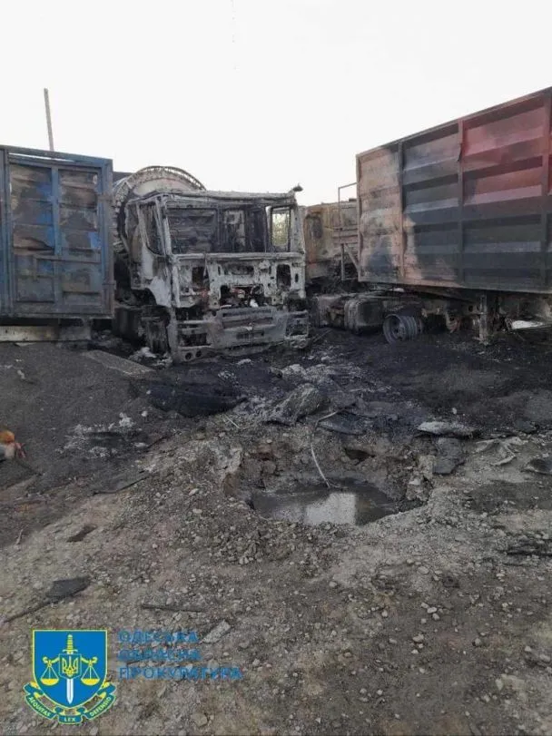 Обнародованы фото последствий удара дронов по Одесской области