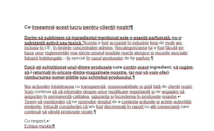 Reacția oficială MySkin privind retragerea produselor cosmetice din vânzare