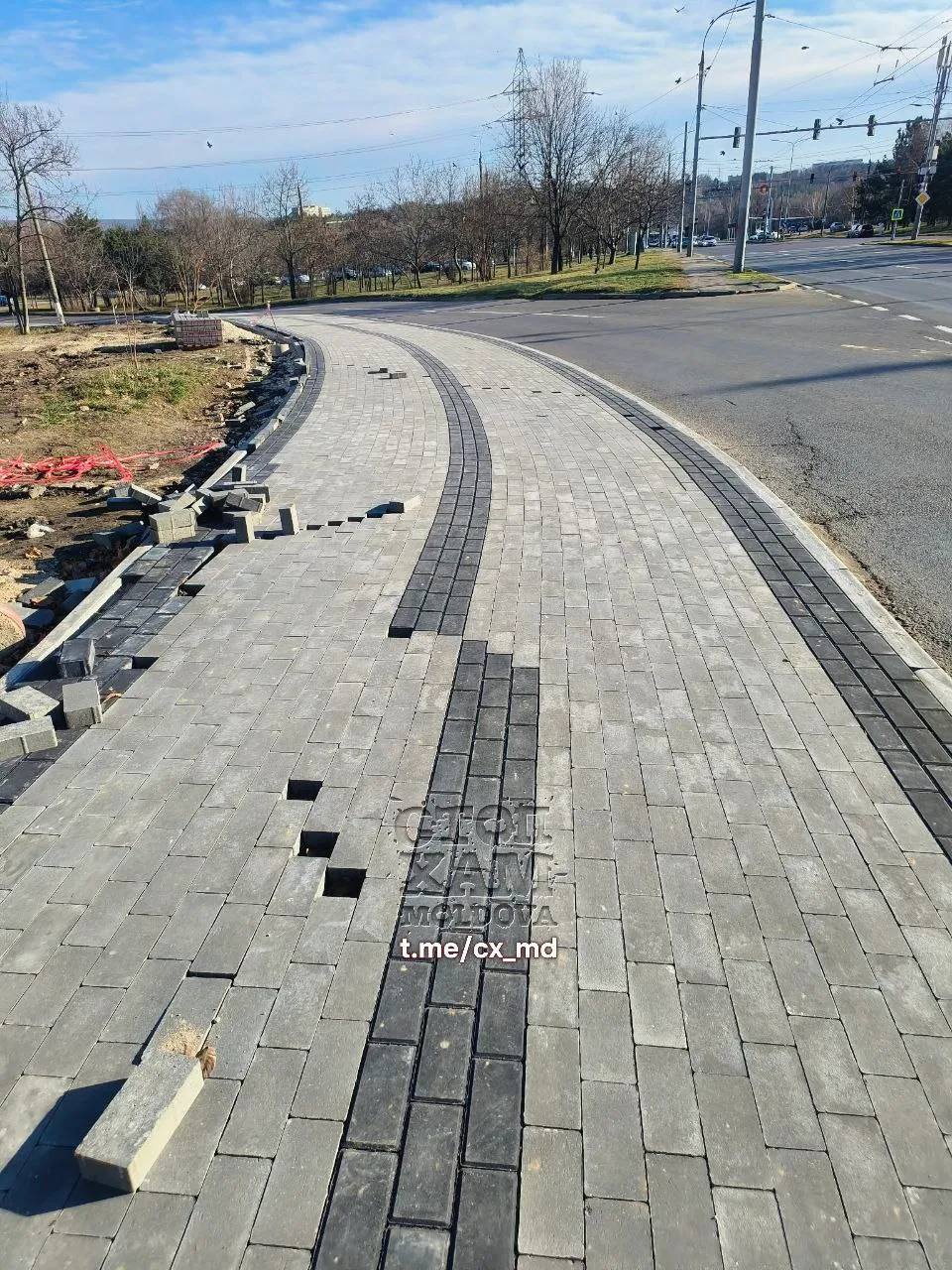 При укладке тротуара на Ботанике не сошелся узор
