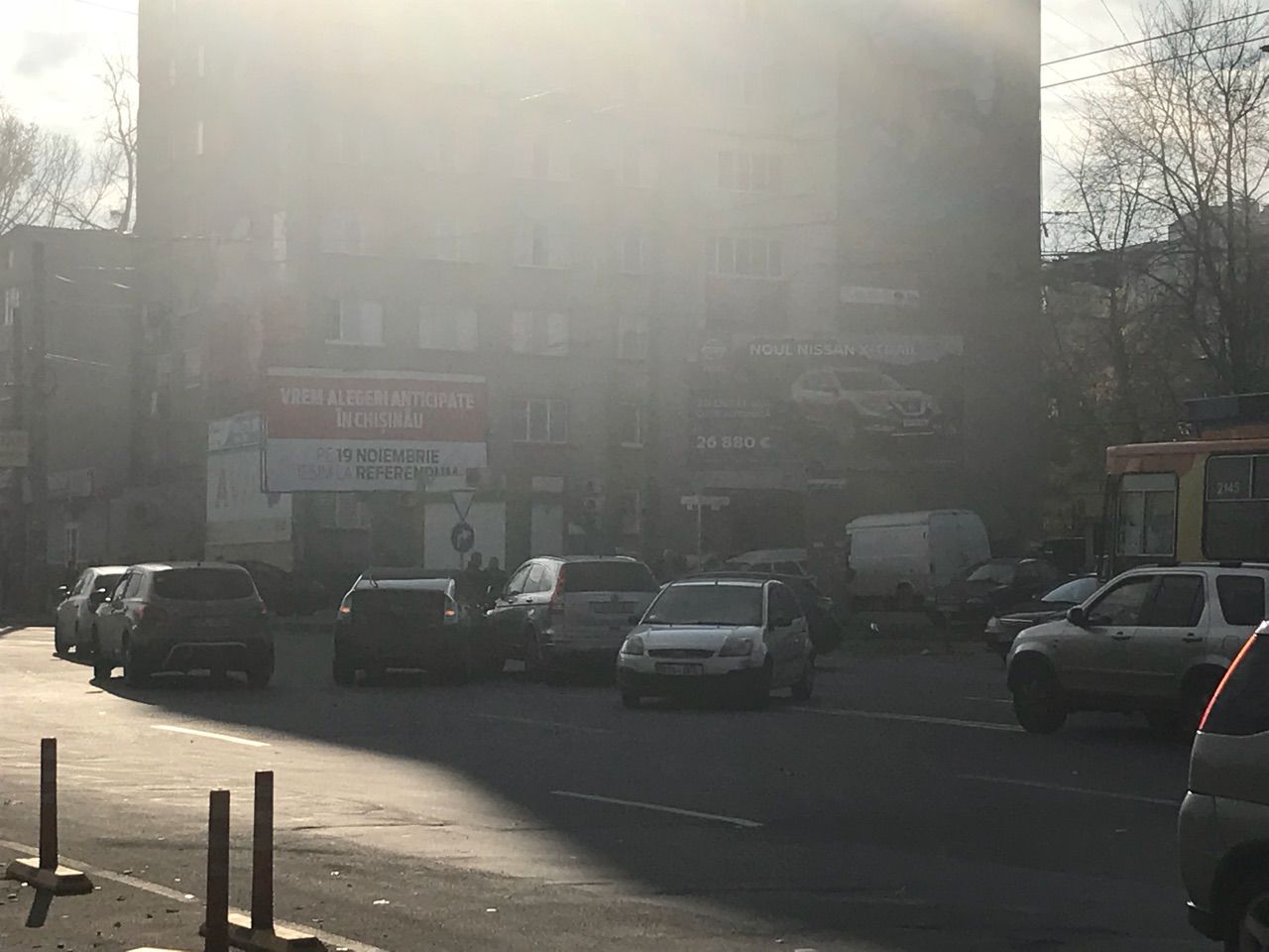 Accident în Capitală. Zeci de troleibuze și mașini, în ambuteiaj
