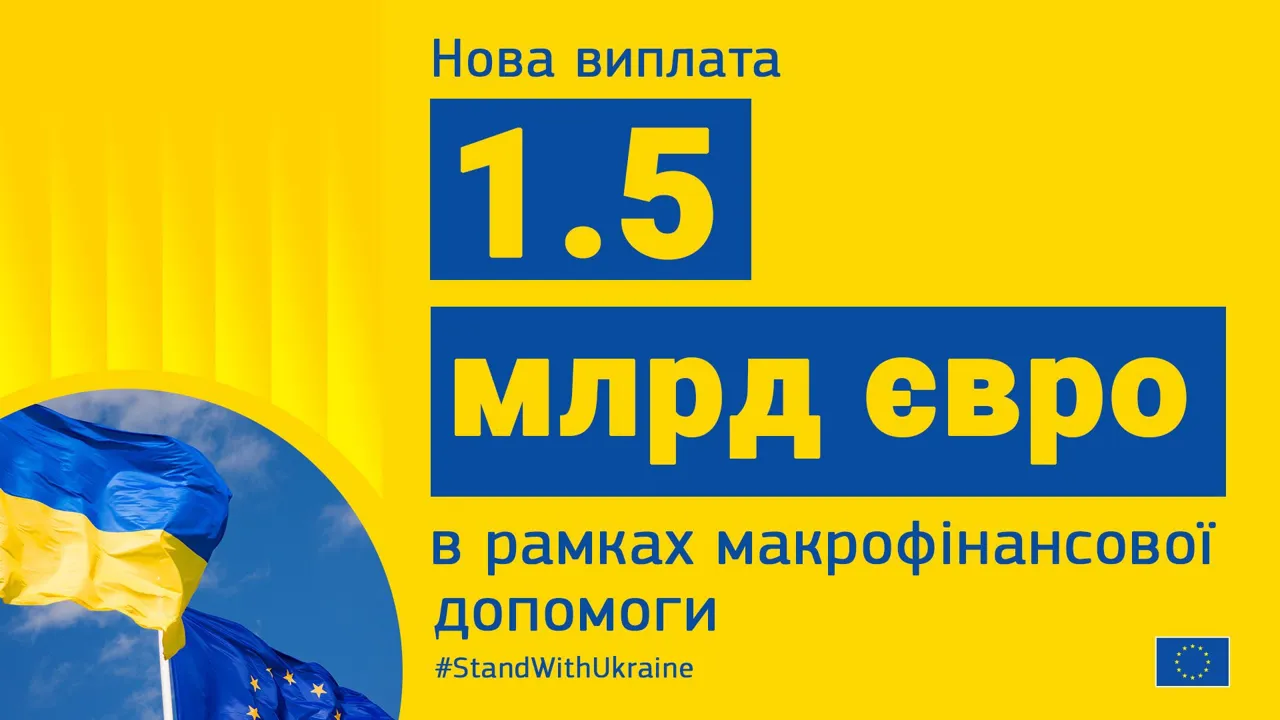ЕС выплатил Украине очередные 1,5 млрд евро из пакета помощи на 18 млрд