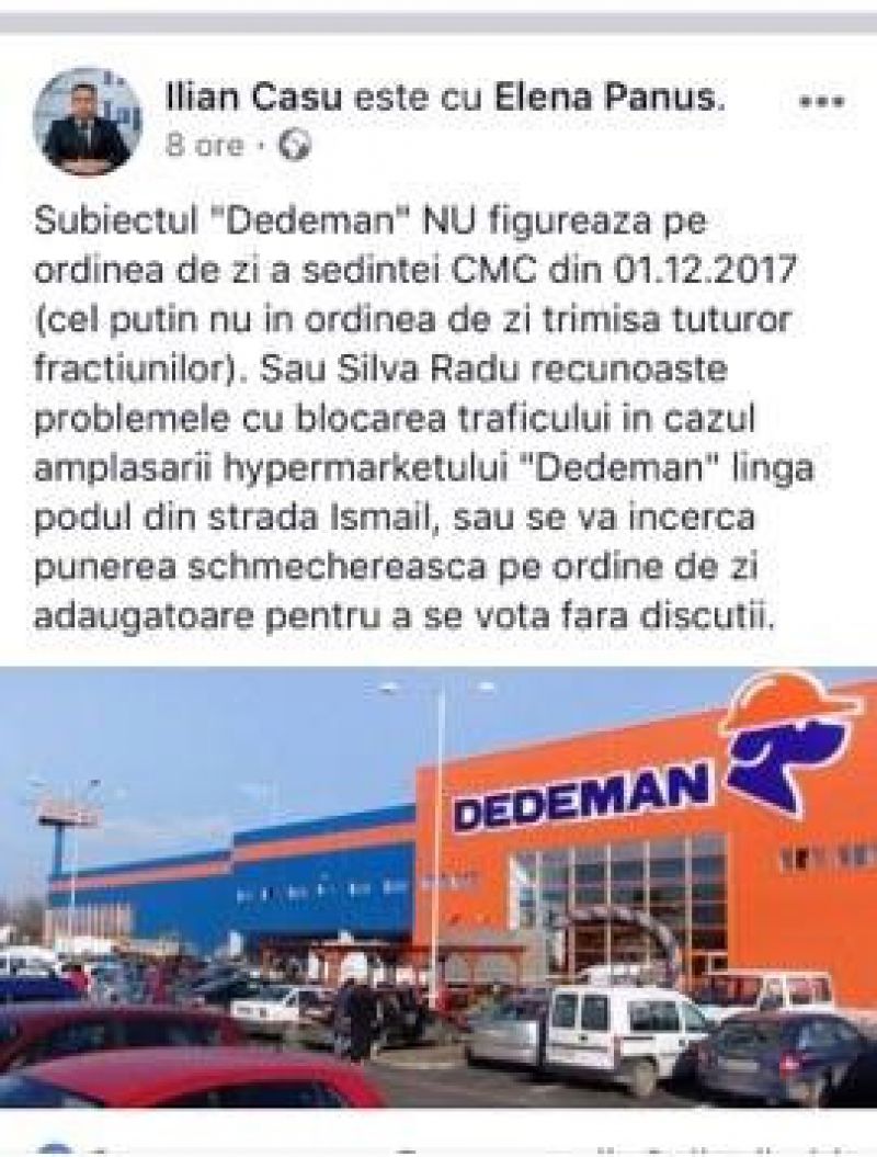Investițiile Dedeman, sub semnul întrebării. Proiectul, exclus de pe ordinea de zi a ședinței CMC