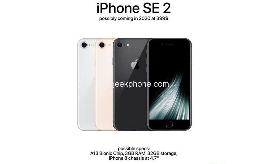 В Сети появились рендеры iPhone SE 2