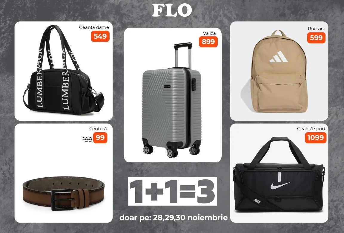 Super oferta Flo: 1+1=3 la tot sortimentul, între 28 și 30 noiembrie