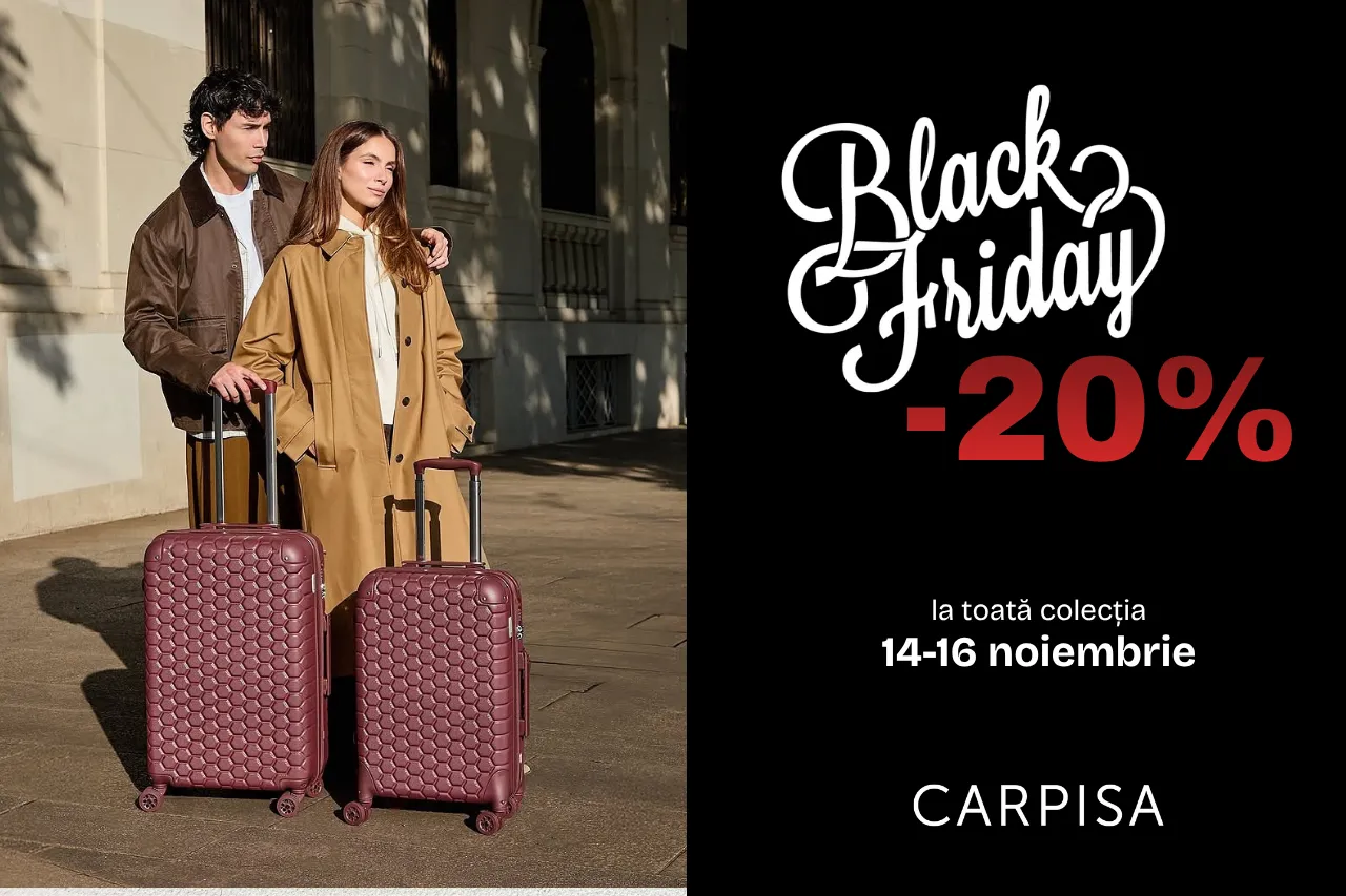 Black Friday в Caprisa - чемоданы и сумки со скидкой 20%, только 14-16 ноября