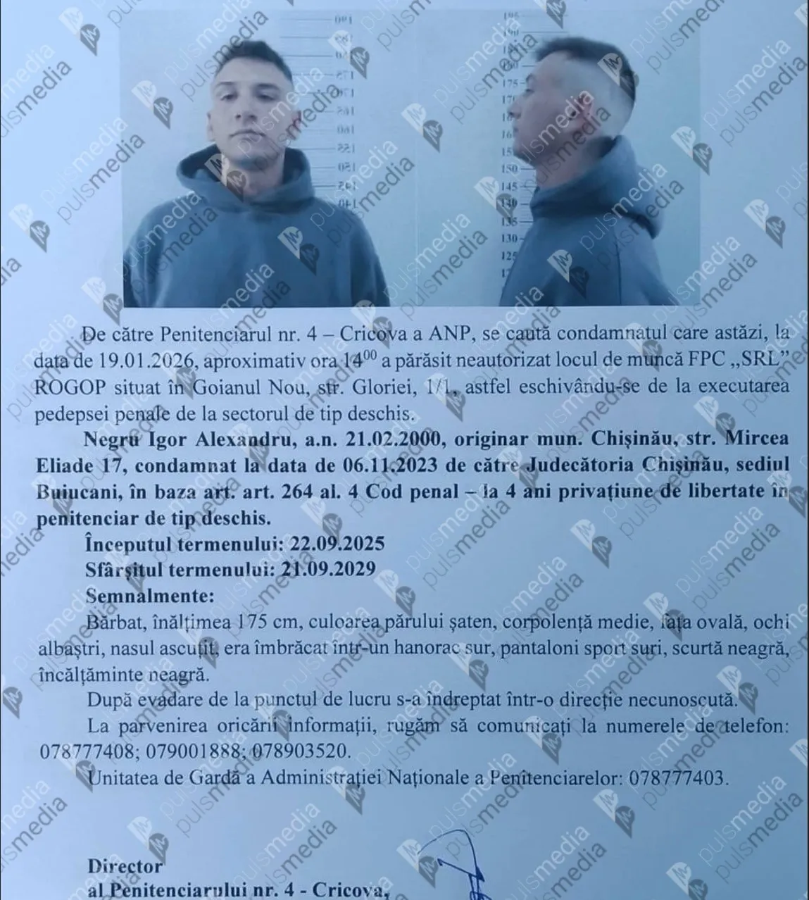 Un deținut a evadat de la Penitenciarul Nr.4 Cricova
